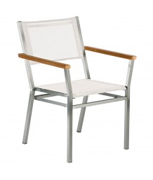 Barlow Tyrie - Equinox Dining Armchair in Pearl and Teak